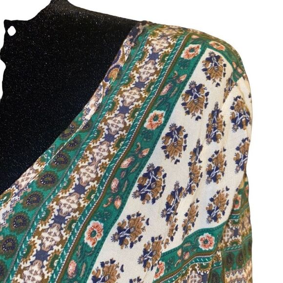 Entro  Boho Color Block Long Sleeve Tunic with Lace Sz M - Picture 5 of 13